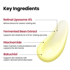K-SECRET SEOUL 1988 Retinal Eye Cream 30ml – Formulated with Advanced Retinal Liposome 4% and Fermented Bean for Smoother, Refreshed-Looking Eyes | Korean Skincare