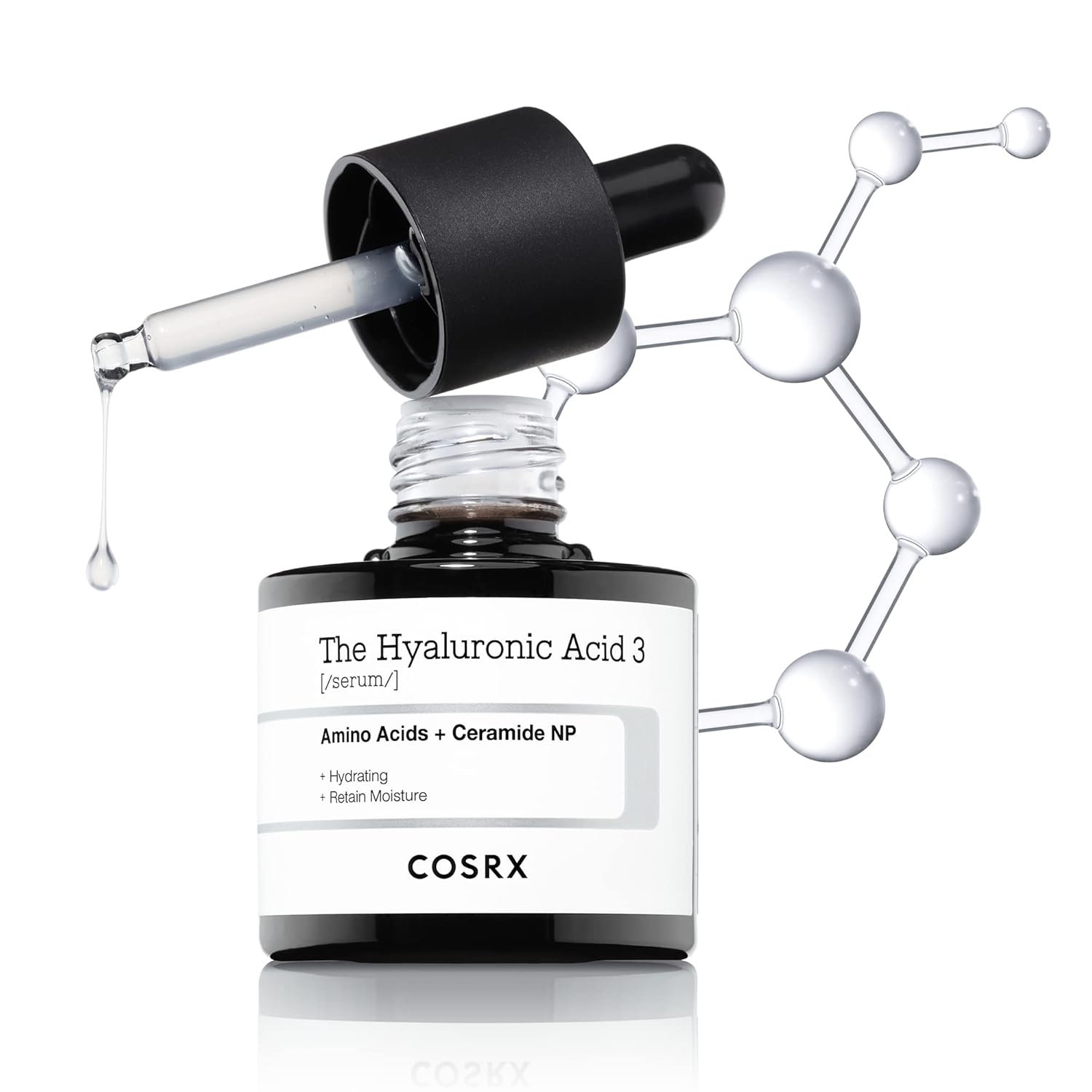 COSRX Pure Sodium Hyaluronic Acid 3% Serum 20ml | Hydration, Moisture Boosting Facial Serum for Fine Lines & Wrinkles, Plump & Repair Dry Skin|Korean Skincare - Pinkbliss