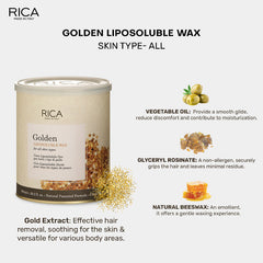 Rica Golden Liposoluable Wax - 800 ML - Pinkbliss
