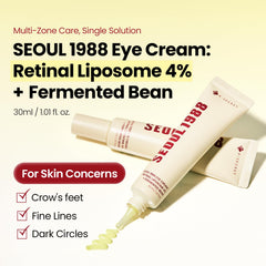 K-SECRET SEOUL 1988 Retinal Eye Cream 30ml – Formulated with Advanced Retinal Liposome 4% and Fermented Bean for Smoother, Refreshed-Looking Eyes | Korean Skincare