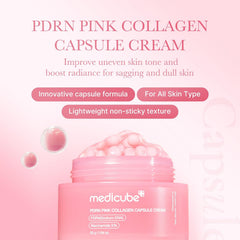 Medicube Salmon DNA PDRN Pink Collagen Capsule Cream, Face Moisturizer | Lightweight Moisturizing Cream | PDRN, Niacinamide for Uneven Skin Tone, Glow hydration | Korean Skin Care 55g