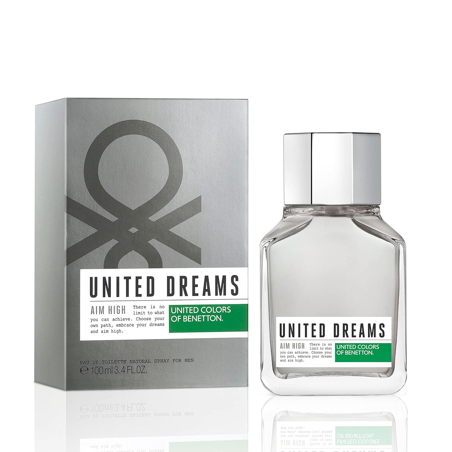 United Colors of Benetton UCB United Dreams Aim High Eau De Toilette 100ml | Bold and Fresh Fragrance for Men - Pinkbliss