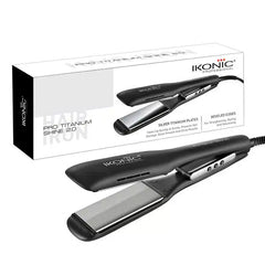 IKONIC PRO TITANIUM SHINE 2.0 BLACK HAIR STRAIGHTENER - Pinkbliss