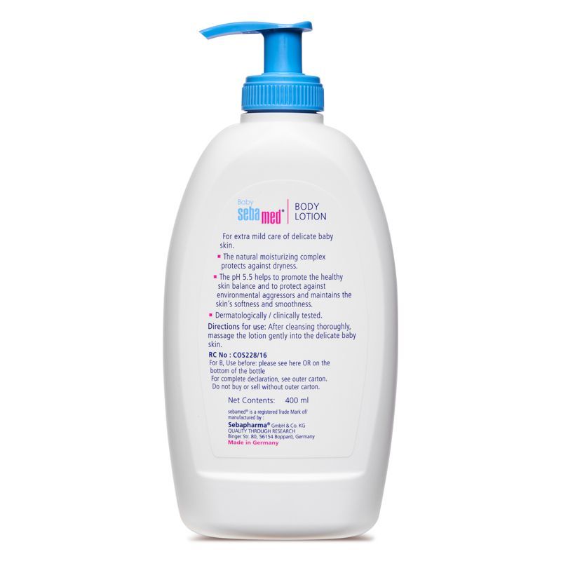 Sebamed Baby Body Lotion 400 ml |Ph 5.5| Camomile & Allantoin| Dermatalogically tested - Pinkbliss