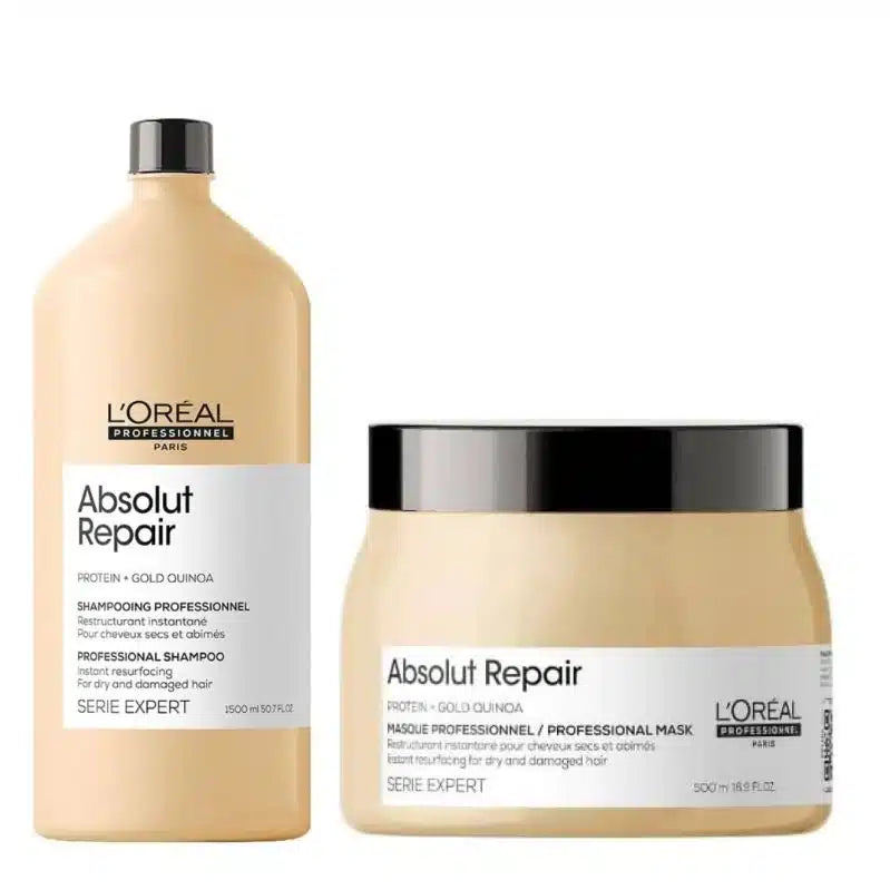 L’Oréal Professionnel Serie Expert Absolut Repair Shampoo (1000ml) and Mask (500ml) Combo - Pinkbliss