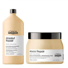 L’Oréal Professionnel Serie Expert Absolut Repair Shampoo (1000ml) and Mask (500ml) Combo - Pinkbliss