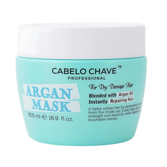CABELO CHAVE PROFESSIONAL Argan Hair Mask 500ml | Deep Hydration & Frizz Control | Repairs Dry & Damaged Hair | Sulfate & Paraben Free | For Men & Women