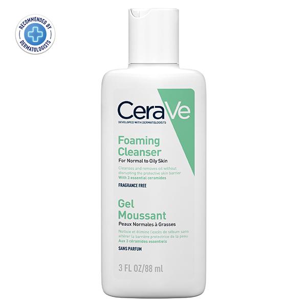 CeraVe Foaming Cleanser For Normal To Oily Skin (88ml) - Dermatologist-Developed Facewash | Non-Comedogenic And Fragrance-Free Cleansers For Acne-Prone Skin - Pinkbliss