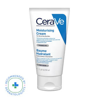 CeraVe Moisturizing Cream For Dry To Very Dry Skin (50ml) – Formulated with 3 Essential Ceramides And Hyaluronic Acid | Non-Comedogenic Moisturizer For Face - Pinkbliss