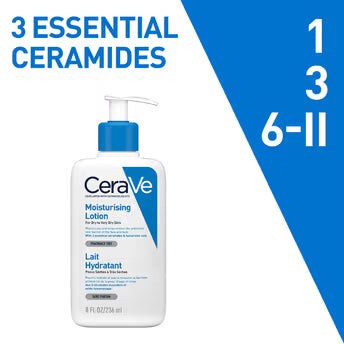 CeraVe Moisturizing Lotion For Dry Skin (236ml) – Formulated With 3 Essential Ceramides And Hyaluronic Acid | Non-Comedogenic, Oil Free And Fragrance-Free Body Lotion - Pinkbliss