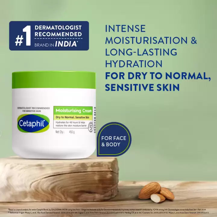 Cetaphil Moisturizing cream 450g - Deep Hydration for Dry to Normal, Sensitive Skin - Pinkbliss