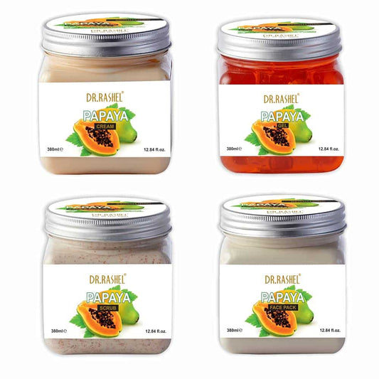 DR.RASHEL Papaya Combo With (Scrub, Cream, Gel, FacePack) 1520ml - Pinkbliss
