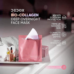 Dedox Bio-Collagen Real Deep Mask | Hydrating Overnight Hydrogel Mask for Pore Minimizing & Elasticity Boost - 45g (Pack of 1) | Korean Glass Skin - Pinkbliss