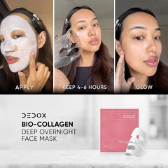 Dedox Bio-Collagen Real Deep Mask | Hydrating Overnight Hydrogel Mask for Pore Minimizing & Elasticity Boost - 45g (Pack of 1) | Korean Glass Skin - Pinkbliss