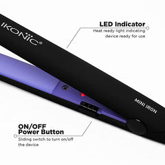 IKONIC MINI IRON HAIR STRAIGHTENER (BLUE) - Pinkbliss