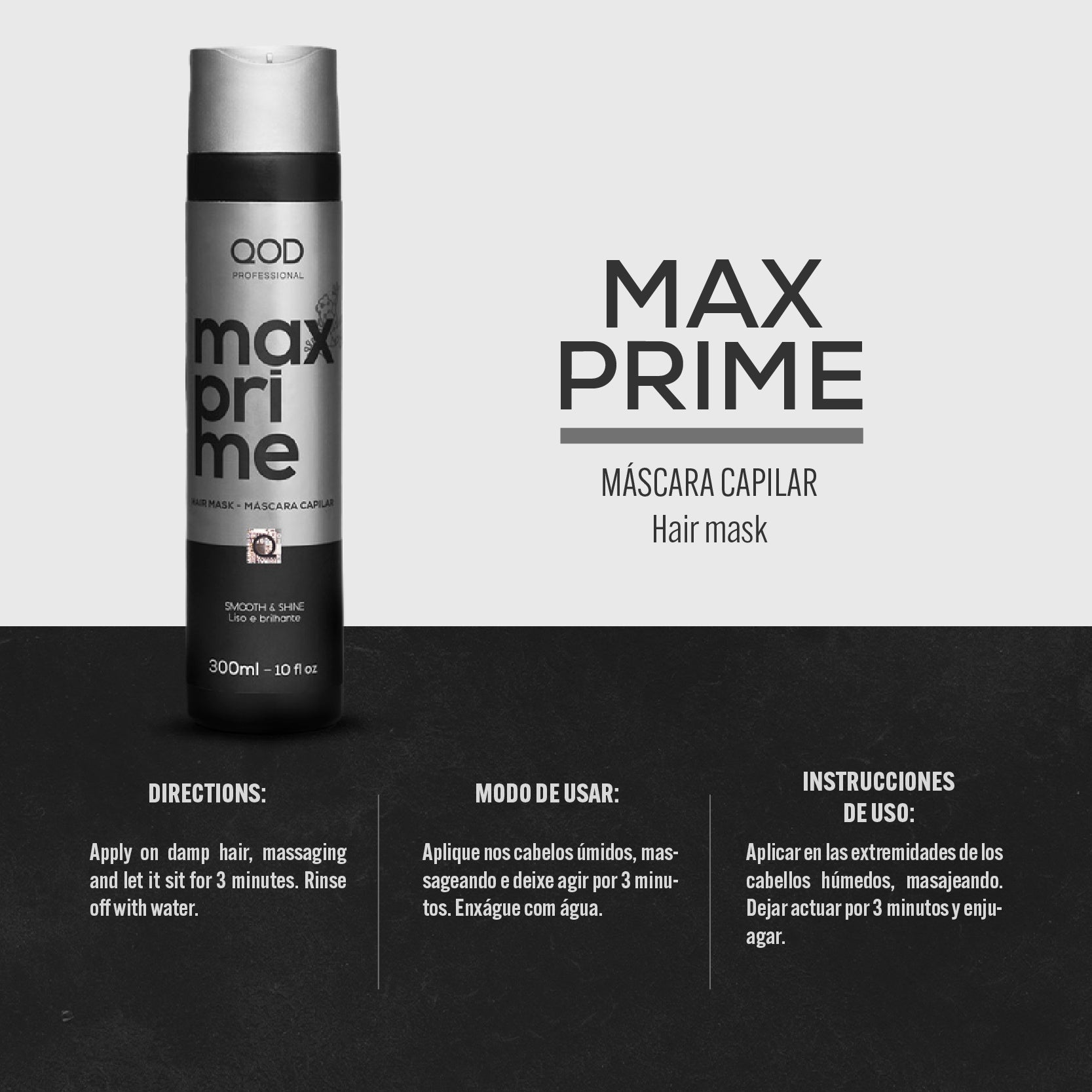 QOD Professional Max Prime After Treatment Hair Mask 300ml | Sulphate Free - Pinkbliss