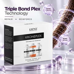 Krone Professional Kroneplex Salon Intro Kit | Triple Bond Plex Technology | Professional Hair Repair & Strengthening Treatment 1575ml