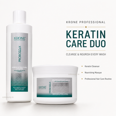 Krone Professional Proboto-X Keratin Cleanser 250ml And Nourishing masque 200ml Combo (Sulphate-Free)