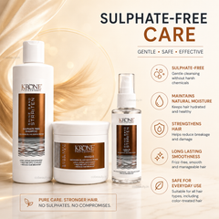 Krone Professional Shine Bond Straiten Sulfate free Shampoo mask 200ml Each & Serum 100ml