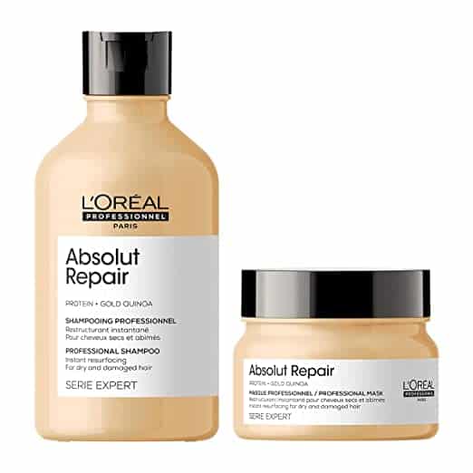 L'Oréal Professional Absolut Repair shampoo 300ml and Gold Quinoa mask 250ml - Pinkbliss