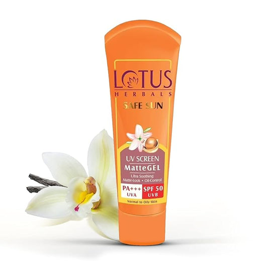 Lotus Herbals Safe Sun Invisible Matte Gel Sunscreen SPF 50 PA+++ , For Men & Women, Non-Greasy, Suitable for Oily Skin, 50g - Pinkbliss