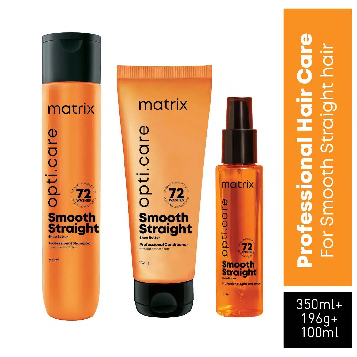 MATRIX Opti.Care Smooth Straight Hair Kit (Shampo 350ml + Conditioner 196g + Serum 100ml) - Pinkbliss
