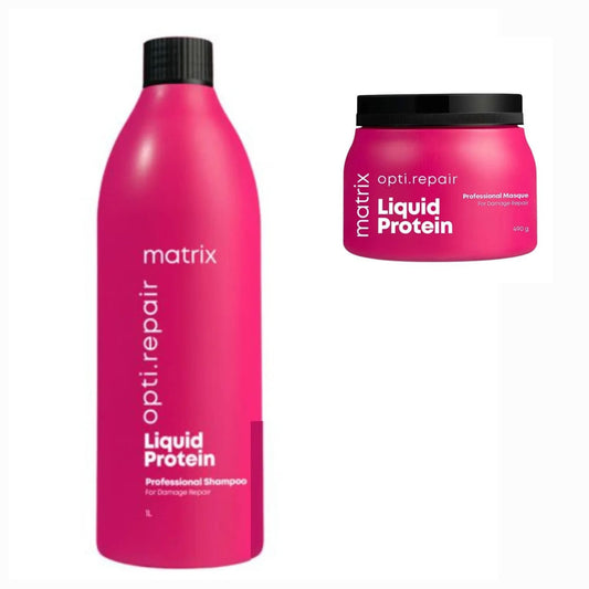 Matrix Opti Repair Liquid Protein Shampoo 1000ml And Mask 490gm For Damage Repair - Pinkbliss