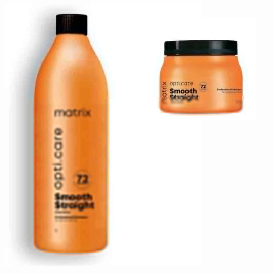 Matrix Opti care Smoothing Straight Shampoo 1000ml and Shea butter Mask 490gm Combo - Pinkbliss