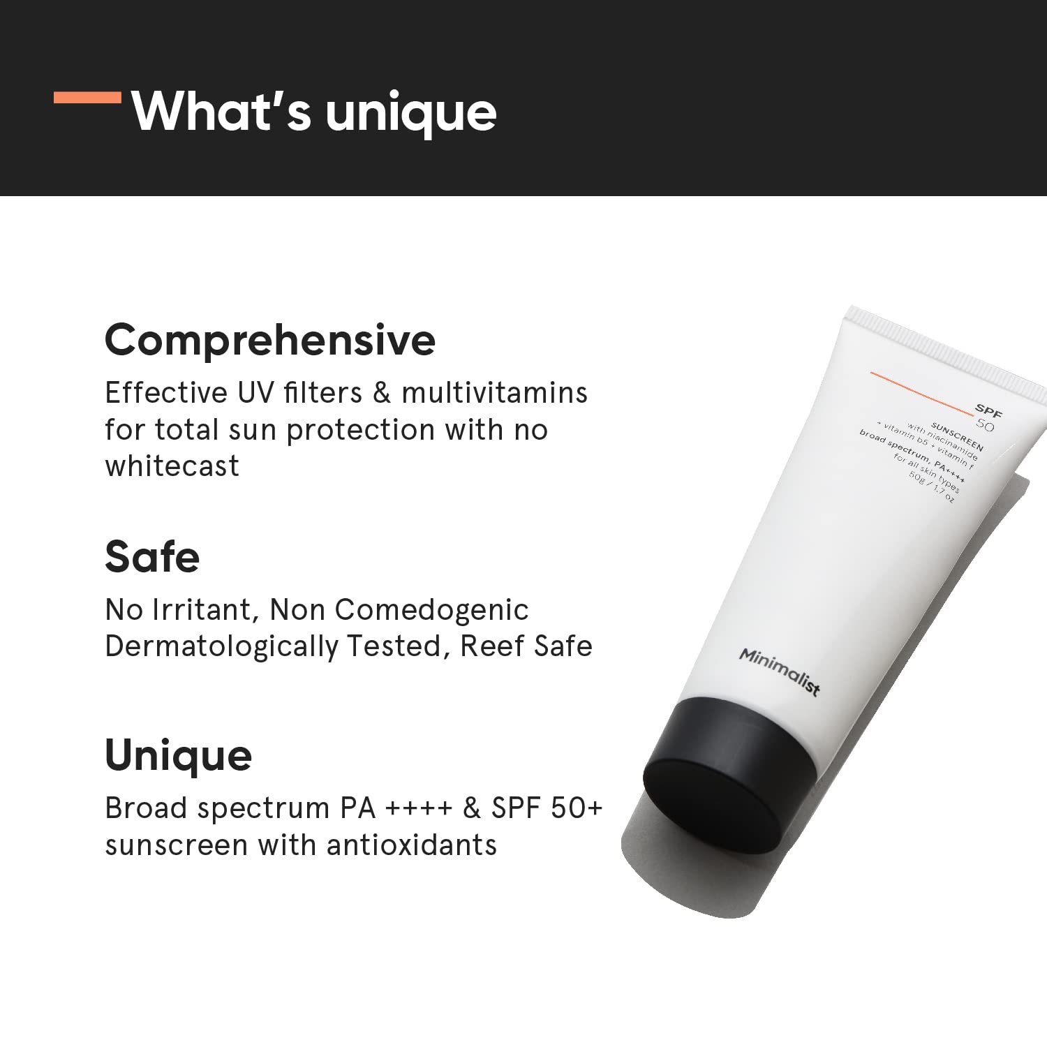 Minimalist Sunscreen SPF 50 PA++++ 50g | Clinically Tested in US (In-Vivo) | Lightweight with Multi-Vitamins | No White Cast | Broad Spectrum | For Women & Men - Pinkbliss