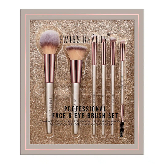 SWISS BEAUTY PROFESSIONAL FACE & EYE BRUSH SET - Pinkbliss