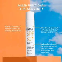 Raaga Professional SPF 30 Sunscreen Lotion | PA++++, UVA + UVB Protection, Anti Tan Activities, Non-Greasy Feel, Water and Sweat Proof Technology (55ml) - Pinkbliss