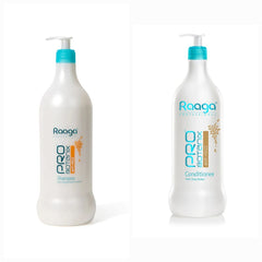 Raaga Professional Pro Botanix Anti-Frizz Shampoo and Conditioner with Shea Butter 1000ml Each - Pinkbliss