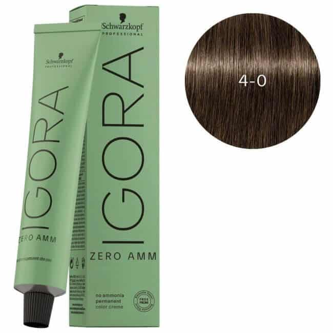 Schwarzkopf Professional IGORA Zero Ammonia Permanent Color (4-0 Medium Brown) New pack - Pinkbliss
