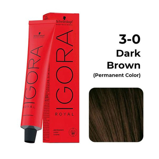 Schwarzkopf Professional Igora Royal Permanent Color Creme (3-0 Dark Brown) - Pinkbliss