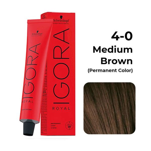 Schwarzkopf Professional Igora Royal Permanent Color Creme (4-0 Medium Brown) - Pinkbliss