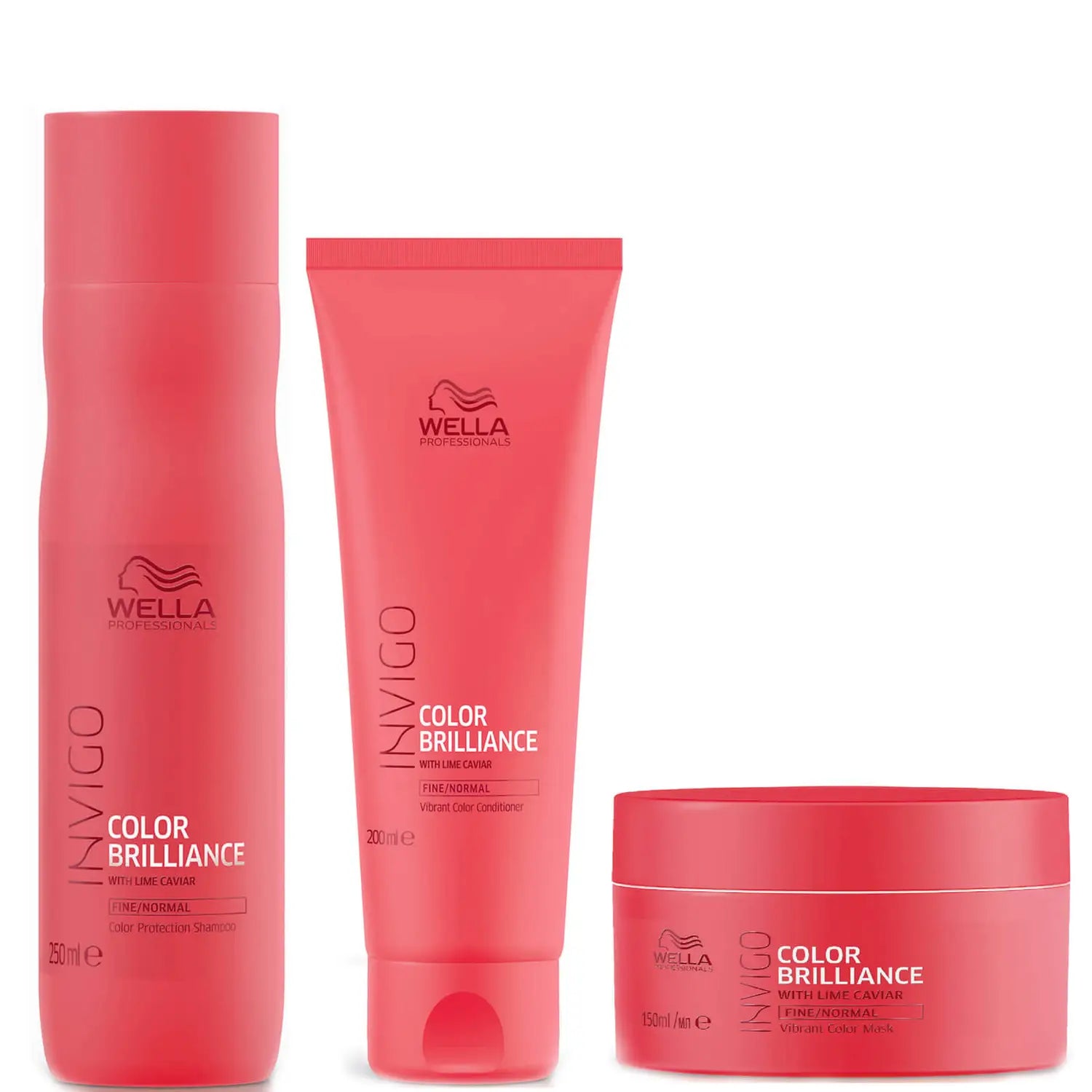 Wella Professionals INVIGO Color Brilliance Shampoo-Conditioner-Mask (250ml+200ml+150ml) - Pinkbliss