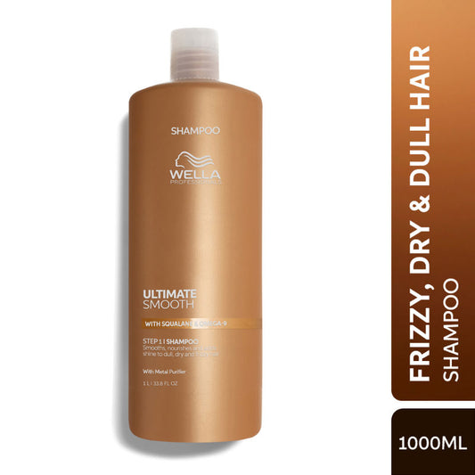 Wella Professionals Ultimate Smooth Shampoo with Squalane and Omega-9 for dry, dull, & frizzy hair | 1L