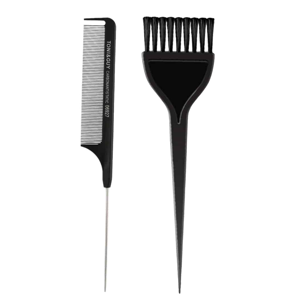 Carbon Pin Tail Comb and Hair Dye Brush Combo - Pinkbliss