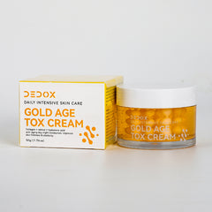 DEDOX Gold Age Tox Cream packaging and texture - lightweight anti-ageing face cream