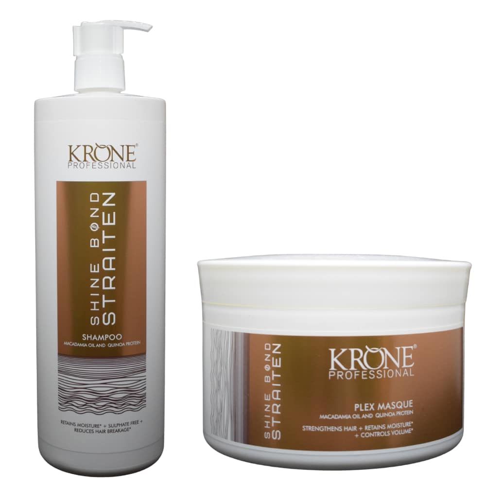 Krone Professional Shine Bond Straiten Sulphate-Free (1000ml Shampoo & 500ml Mask) - Pinkbliss