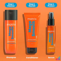 MATRIX Mega Smooth Straight Hair Kit (Shampoo 350ml + Conditioner 196g + Serum 100ml)