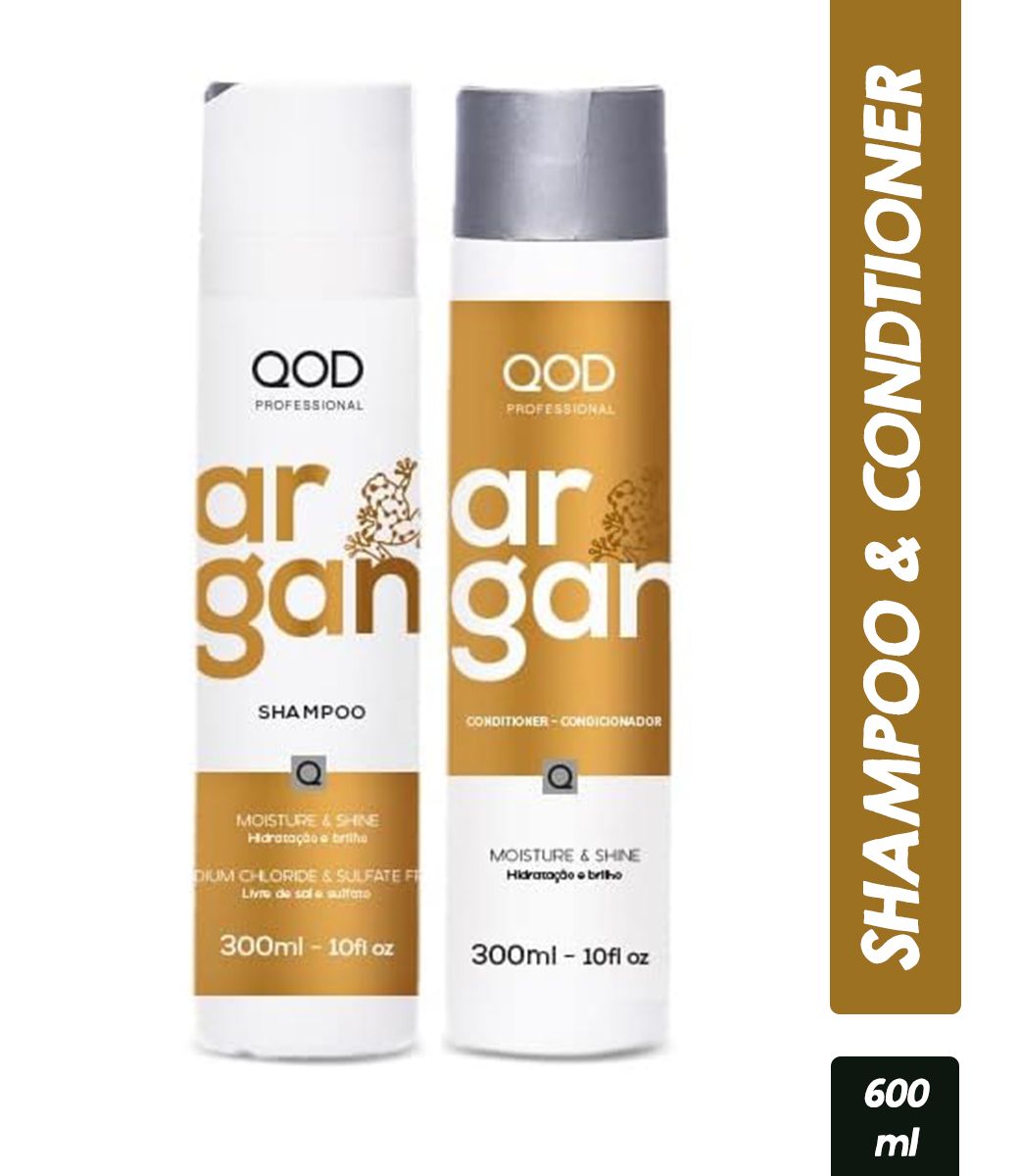 QOD Professional Argan Shampoo and Conditioner 300ml | Sulphate free | Sodium Chloride free - Pinkbliss