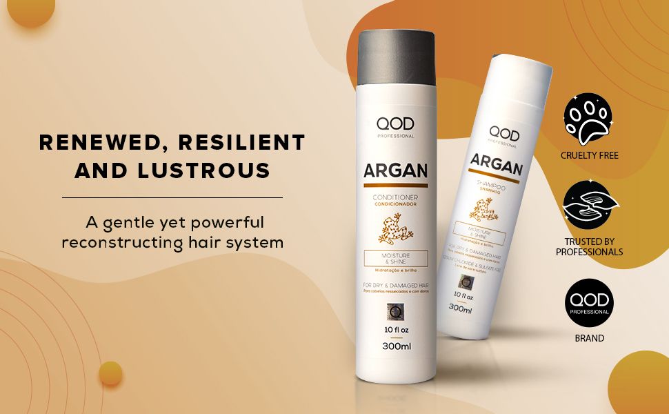 QOD Professional Argan Shampoo and Conditioner 300ml | Sulphate free | Sodium Chloride free - Pinkbliss
