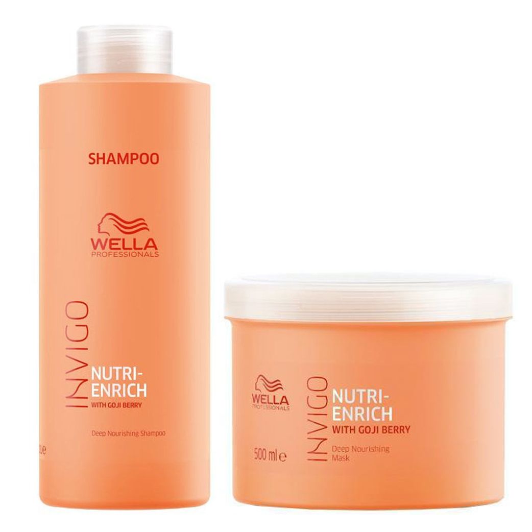 Wella Professionals INVIGO Nutri Enrich Shampoo Conditioner 1000ml Each and Mask 500ml - Pinkbliss