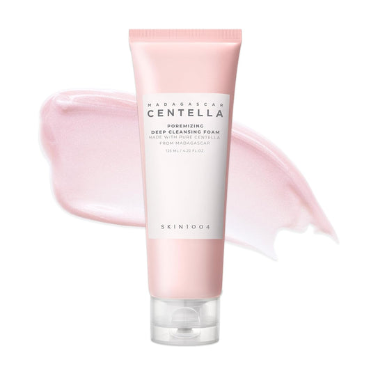 SKIN1004 Poremizing Deep Cleansing Foam 125ml, Makeup Remover, Korean Face Cleanser with Himalayan Pink Salt & Madagascar Centella Asiatica for Facial Pore Cleansing, Korean Skin Care