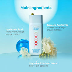 TOCOBO BIO WATERY SUN CREAM SPF50+ PA++++ 50g | Watery Texture, Soft Finish, Powerful UV Protection, Natural Ingredients, Hyaluronic Acid, Moisturizing, Elasticity | EWG Green + PEG Free, Korean Vegan Sunscreen for Face