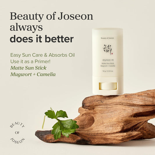 Beauty of Joseon Matte Sun Stick: Mugwort + Camellia (18g) – SPF 50 PA++++, Korean Sunscreen