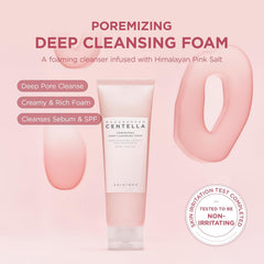 SKIN1004 Poremizing Deep Cleansing Foam 125ml, Makeup Remover, Korean Face Cleanser with Himalayan Pink Salt & Madagascar Centella Asiatica for Facial Pore Cleansing, Korean Skin Care