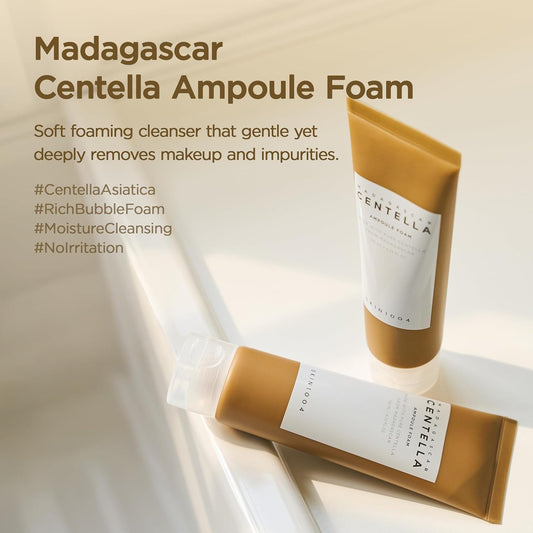 SKIN1004 Madagascar Centella Ampoule Foam, 125ml Korean Face Cleanser & Makeup Remover with Centella Asiatica, Gentle Daily Cleanser for Soft Skin, Korean Skin Care