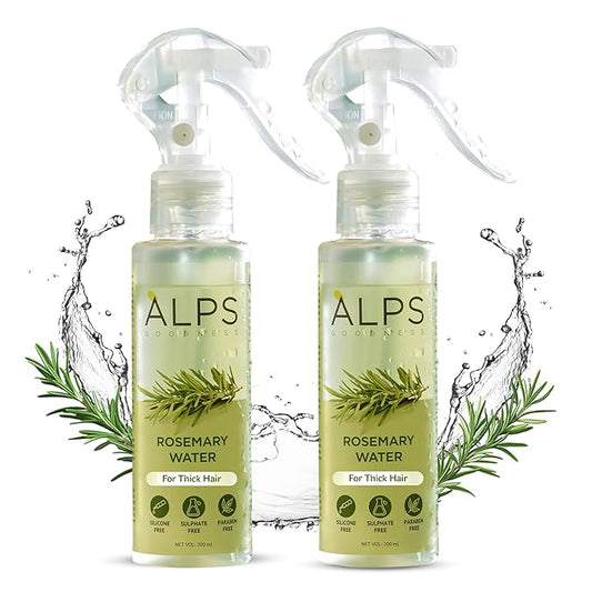 Alps Goodness Rosemary Water Spray For Hair Growth Twin Pack (100 ml x 2) | Hair Spray for Regrowth | Rosemary Hair Mist | Adds Shine | Helps Reduce Hairfall | Strengthens Hair | For All Hair Types - Pinkbliss